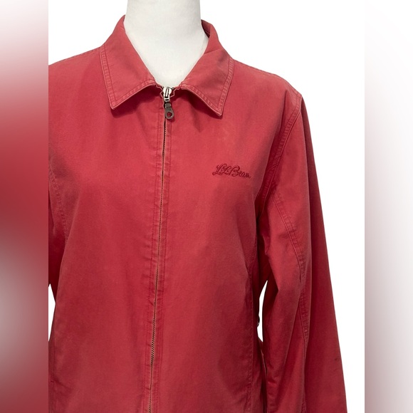 L.L. Bean Vintage Y2K Women's M P Red Jacket Logo Casual Chore Barn Coat READ - Picture 4 of 16